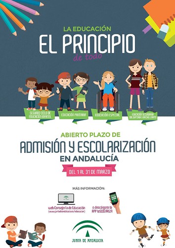 Cartel proceso de escolarización en Andalucía